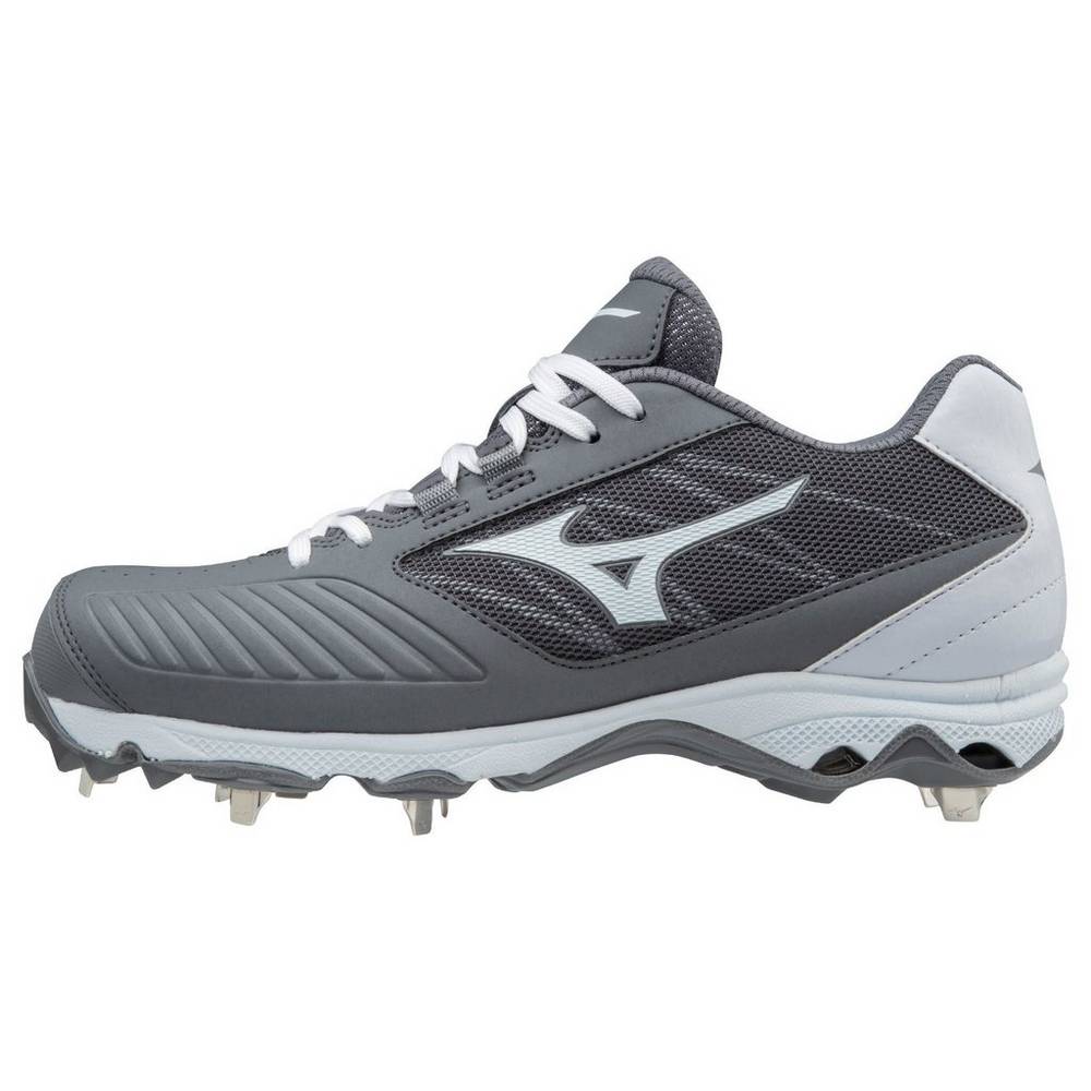 Mizuno Women's 9-Spike Advanced Sweep 4 Low Metal Softball Cleats Grey/White (320569-RPS)